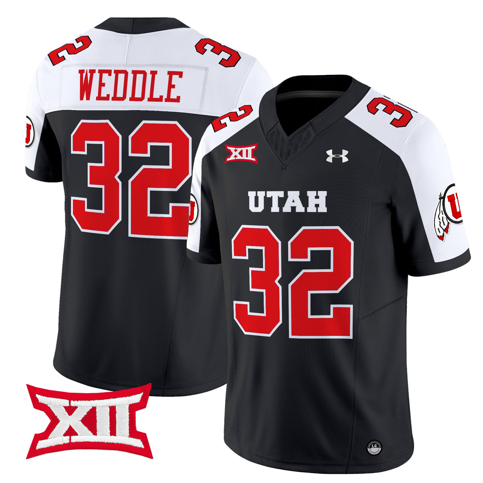 Men Utah Utes 32 Weddle Black 2024 Vapor Limited NCAA Jersey style 1
